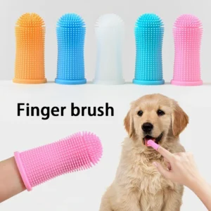Pet Cats Dogs Silicone Brush Toothbrush Finger Brush Cat Clean Mouth Finger Cots Durable All Aspects Clean Teeth Pet Supplies