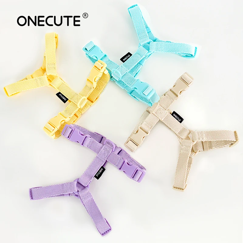 Adjustable Dog Harness Collar Leash Set Macarone Color, Reflective Small Dog Accessories for Puppy & Cat Supplies, Pet Walking