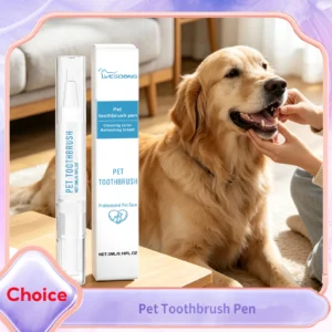 Pet Toothbrush Pen Dental Stains Cleaning Removing Tartar Bad Breath Toothpaste All-in-One Dog Cat Whitening Teeth Cleaning Tool