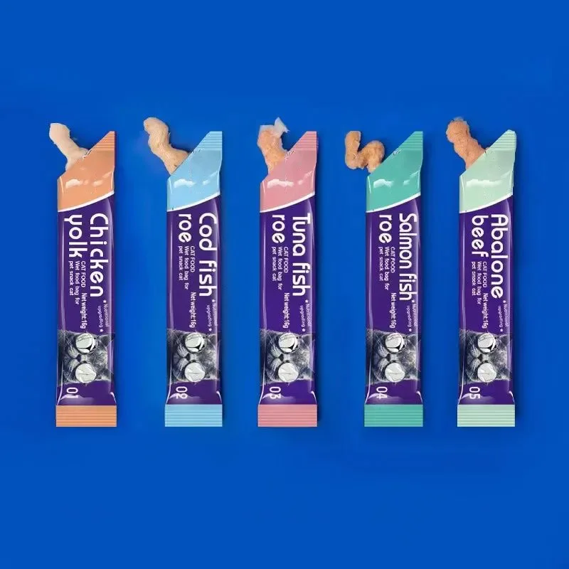 Pet Snacks Cat Strips Young Cat Wet Food Pack Nutrition Abalone+Beef Cod Salmon Formula Mixed Flavor Cat Liquid Snacks 30 Strips - Image 2