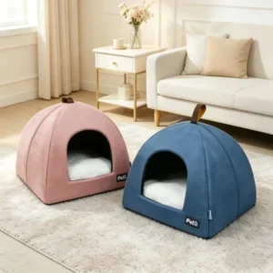Winter Warm Pet Cave Bed Cat House Tent Soft Kennel Mat Cushion Washable Basket Pillow Bed For Kittens Small Dogs Indoor Use