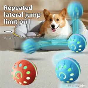 Smart Dog Toys Ball Electronic Interactive Cat Toy Pet Jump and Rolling Ball USB Automatic Moving Bouncing for Large Medium Dogs