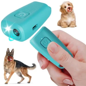 Type-C Rechargeable Mini Anti Barking Training Device Ultrasonic: Dog Trainer Repeller Led Flashlight