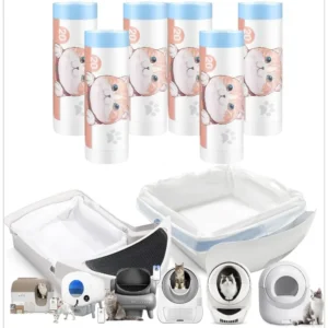 100 Count Cat Litter Box Liners Bags for Automatic Cat Litter Boxes Waterproof Heavy Duty Use for Petkit/ Litter Robot/ Catlink
