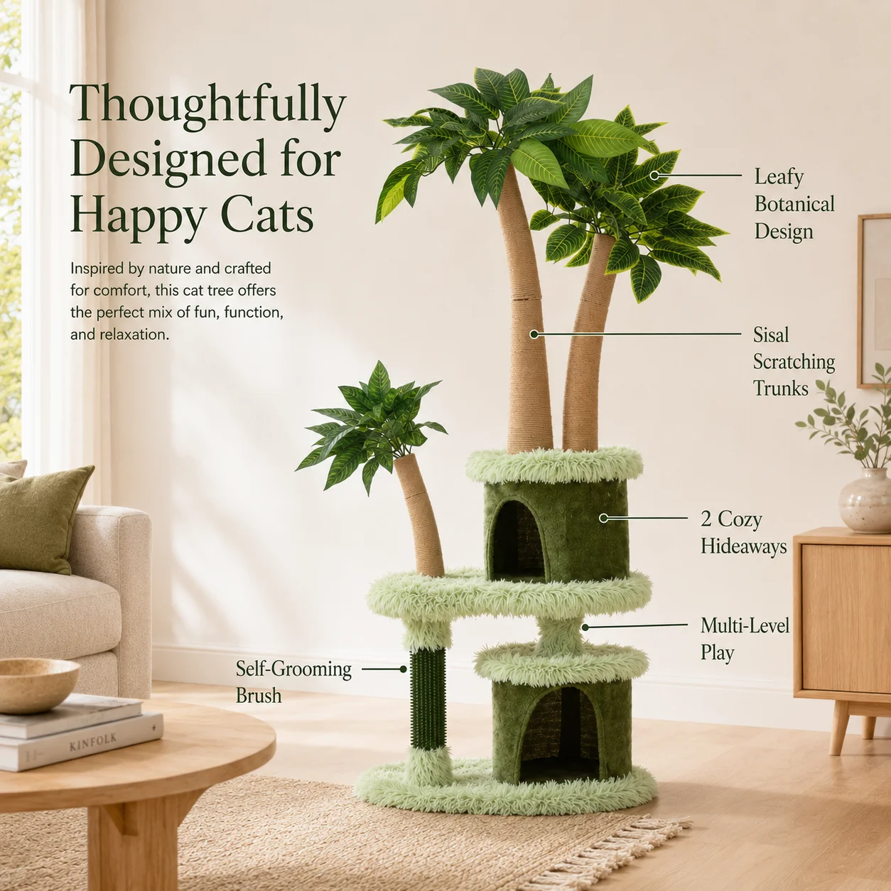 Mango Tree Cat Tree - Cozy Perch, Fun Platform & Scratching Post for Cats - Image 2