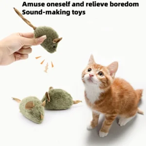New Type Of Cat-teasing Plush Simulation Mouse Toy Long Plush Bird Chirping Mouse Scratch-resistant And Biting Interactive Toy