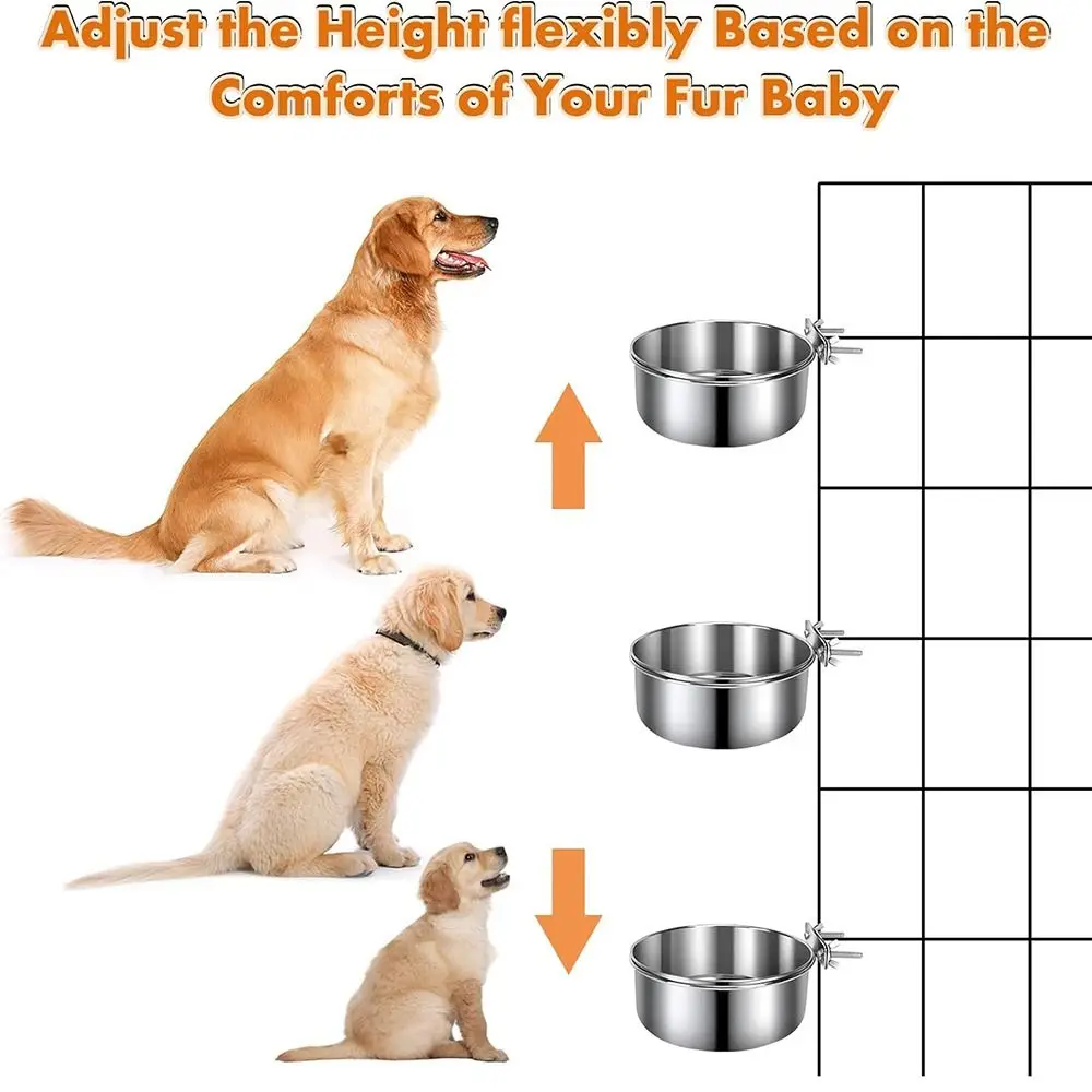 New Stainless Steel Pet Bowl Anti-gnawing Hanging Dog Cage Bowls Pet Feeder Parrot Bird - Image 3