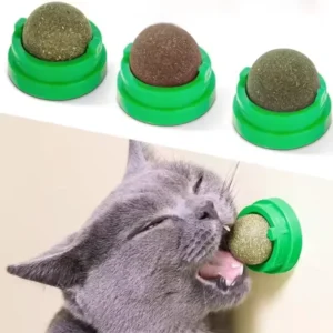 Cat Mint Wall Sticker Toy Rotating Ball Promotes Digestion Cat Grass Snacks Mint Sugar Grass Cat Licking Snacks Clean Teeth